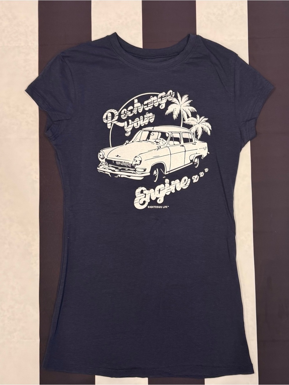 Splash Navy T-Shirt with White Logo